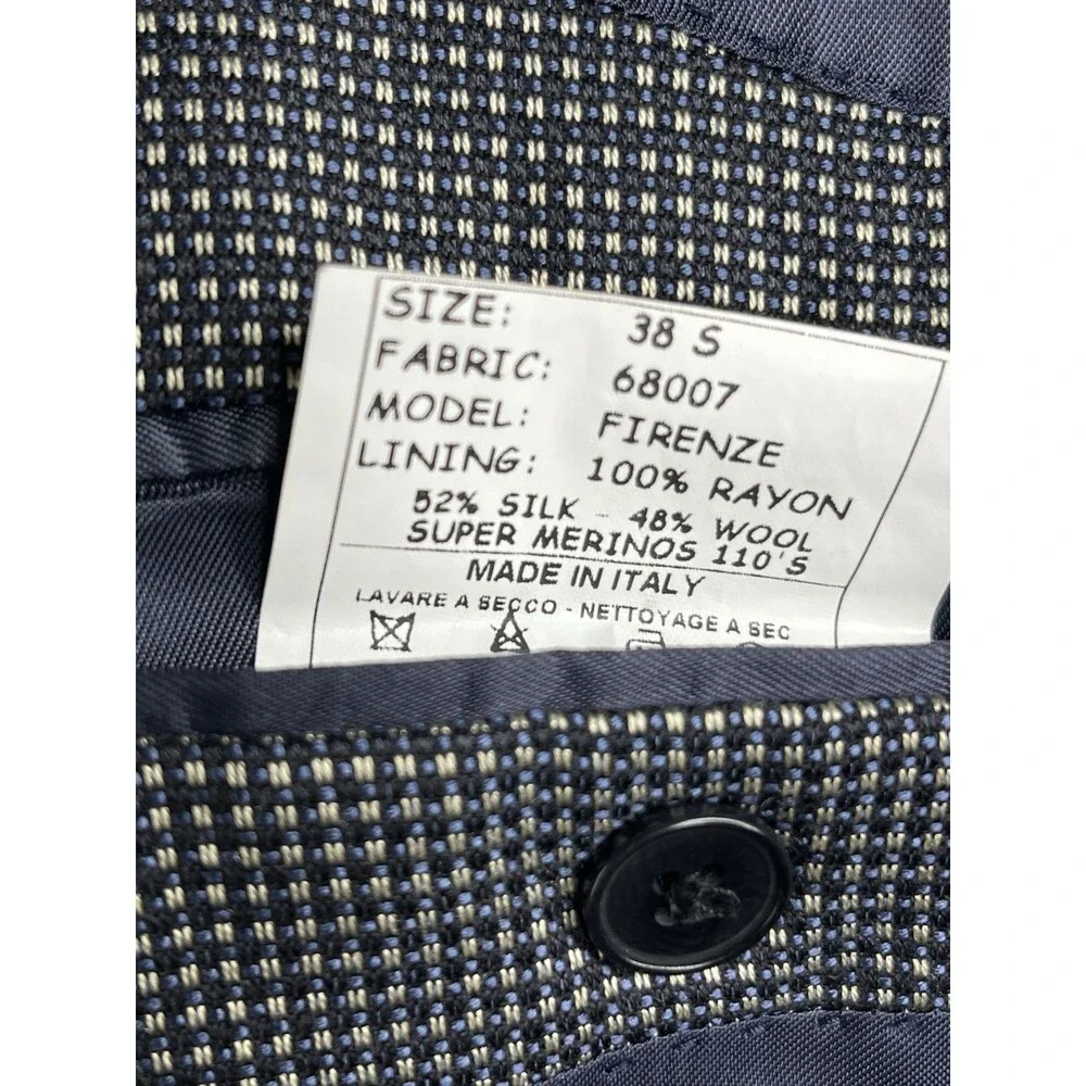E. Thomas Adolfo Silk Wool Super Merinos 110 Sport Jacket Blazer Men 38S Italy